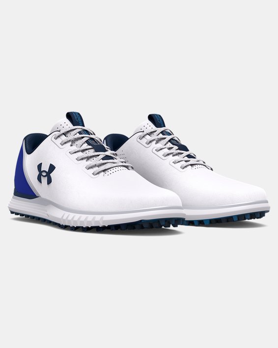 Men's UA Charged Medal Spikeless Golf Shoes, White, pdpMainDesktop image number 3